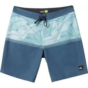 Quiksilver Men's Backbay 19" Boardshorts Size 32 Blue Shadow Beach Tropical